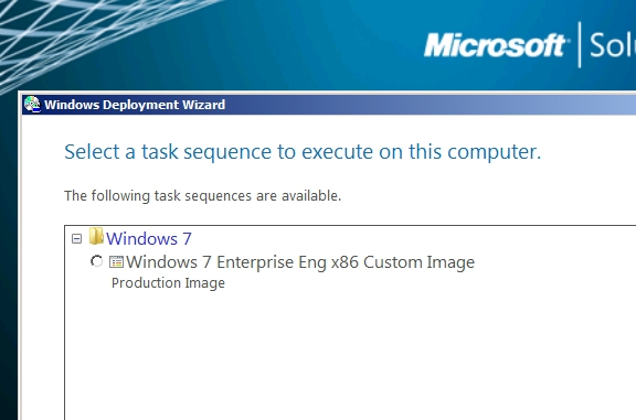 MDT Task Sequence selection