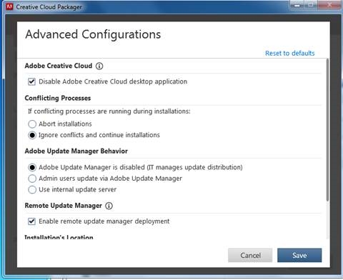 advanced configuration page one