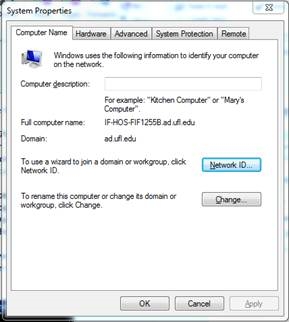 Network ID Wizard dialogs