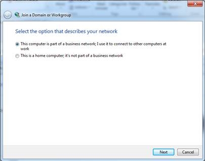 Network ID Wizard dialogs