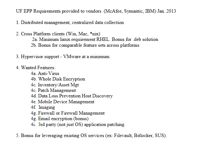UF EPP Requirements
