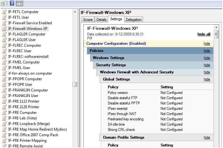 GPO for firewall settings