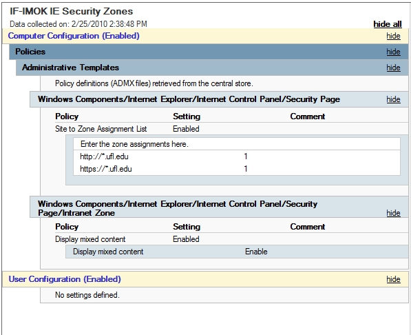 GPO setting to allow mixed content