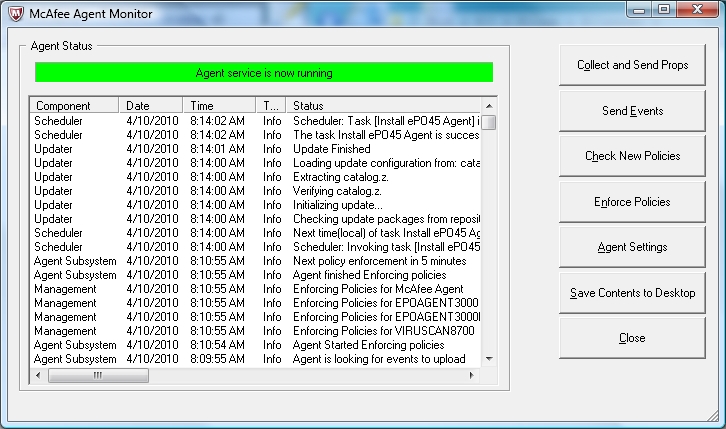 McAfee Agent Monitor