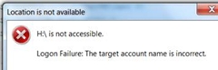 Access error dialog