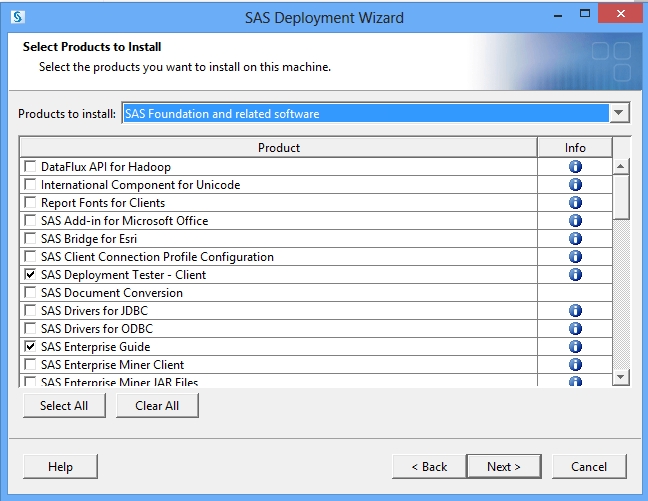 SAS install wizard