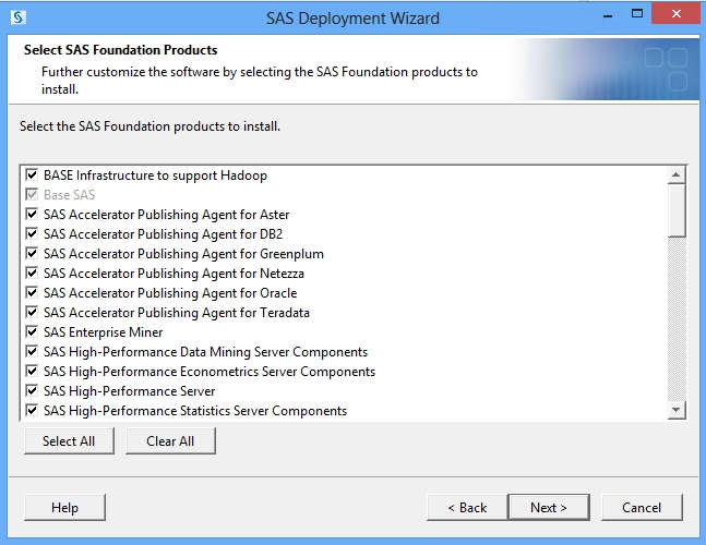 SAS install wizard