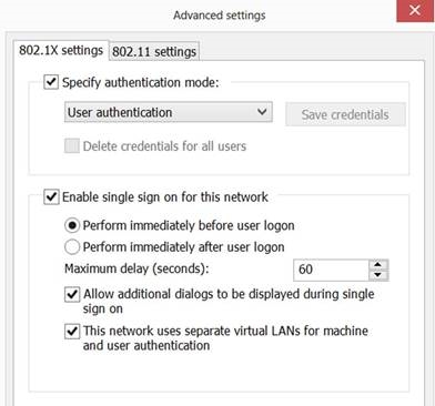 Advanced Settings dialog