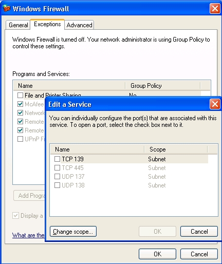 local control of firewall settings