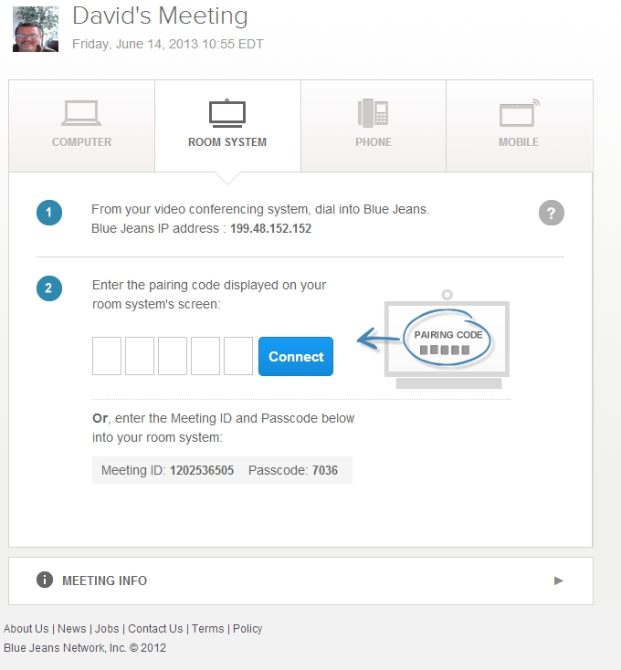 Connecting an AVer endpoint via a browser